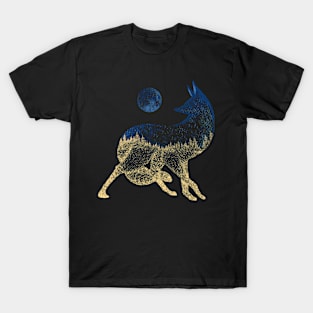 Night Sky Fox Design for Red Fox Lovers T-Shirt